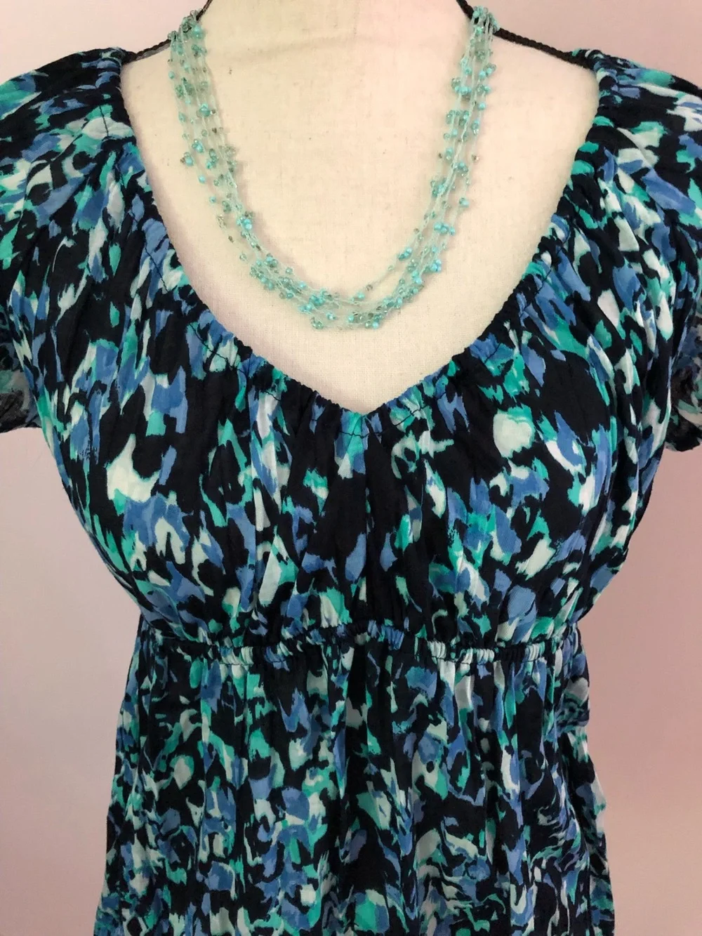 Daisy Fuentes Print Y2K Babydoll Top Size Medium - Picture 3 of 5